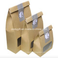 Dried Fruit Nuts Kraft Paper Packing Bag with Clear PVC Bag